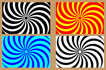 Poster - Rays - abstract striped background - vector set