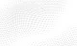 Fototapeta Perspektywa 3d - Halftone dots wavy background. White and grey backdrop