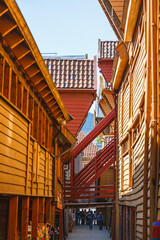 Canvas Print - Old wooden houses in Bergen, Norway