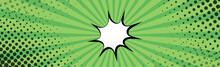 Panoramic Green Comic Zoom With Lines - Vector