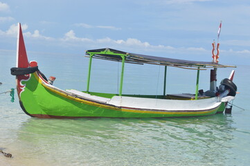 green boat