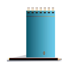 Wall Mural - notebook blue with pencil in image corporation