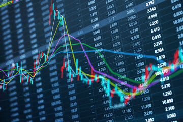 Stock securities trading data background