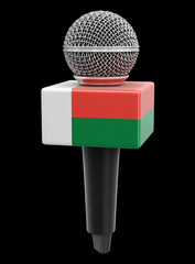 Poster - Microphone and Madagascar flag. Image with clipping path