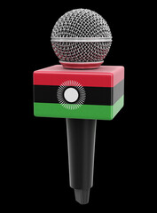 Poster - Microphone and Malawi flag. Image with clipping path