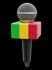 Poster - Microphone and Mali flag. Image with clipping path