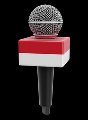 Poster - Microphone and Monaco flag. Image with clipping path