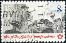 USA - 1973: Shows Posting A Broadside, Communications In Colonial Times, Rise Of The Spirit Of Independence, 1973