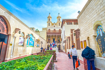 Canvas Print - The courtyard of the Hanging Church in Coptic district in Cairo, Egypt