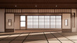 The room is spacious design of the Japanese style  And light in natural tones. 3D rendering