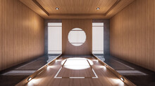 The Hallway Like Japanese Room Has A Side Pool Design Room Is Spacious And Light In Natural Tones. 3D Rendering