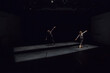 © Nadine Ginzel/Westend61 - Male and female dancer performing comtemporary ballet on black stage