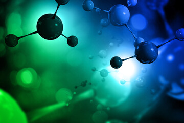 Wall Mural - atomic particle 3d illustration