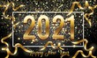 2021 New Year Golden 3d Number Design With Burst Glitter on Black Colour Background - Happy New Year 2021 Golden background with Burst glitter – Happy New Year 2021 3d Golden text vector illustration