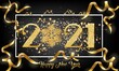 2021 New Year Luxury Golden Number With Burst Glitter on Black Colour Background - Happy New Year 2021 Luxury Golden Number background – Happy New Year 2021 Luxury Text Golden vector illustration