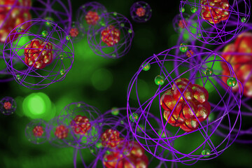 Wall Mural - atomic particle 3d illustration