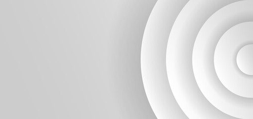 Poster - White circle paper cut background design vector