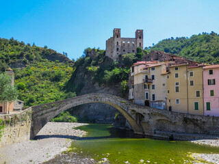 Beautiful view of Dolceacqua, an Italian village near the french border