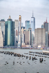 Wall Mural - new york city skyline on a cloudy day