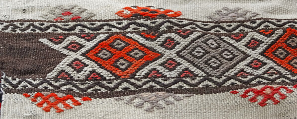 Turkish traditional kilim, geometric patterns