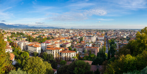 Bergamo, Italy. Amazing landscape at the downtown from the old town located on the top of the hill. Bergamo one of the beautiful city in Italy