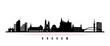 Krakow skyline horizontal banner. Black and white silhouette of Krakow City, Poland. Vector template for your design.