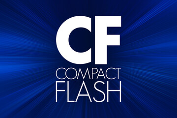 Aufkleber - cf - compact flash acronym, technology concept background