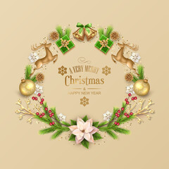 Wall Mural - Holiday Christmas Card