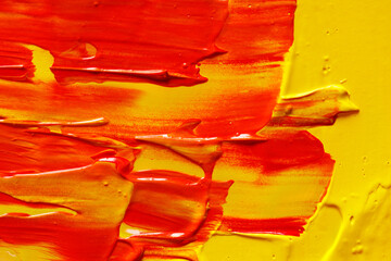 Aufkleber - yellow and red oil paint. background for design