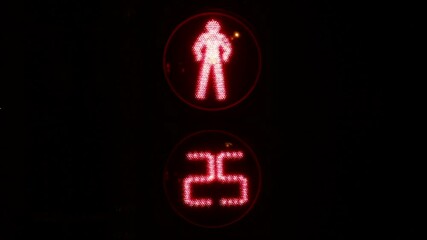 Aufkleber - traffic light with timer. red man. inhibit signal