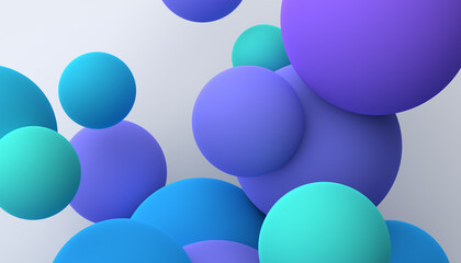 Abstract 3d render of colorful spheres, modern background design