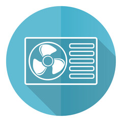 Aufkleber - Heat pump blue vector icon, flat design illustration in eps 10