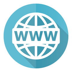 Aufkleber - Web, www and internet blue vector icon, flat design illustration in eps 10