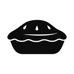 Sticker - apple pie icon, silhouette style