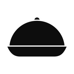 Sticker - chef platter icon, silhouette style