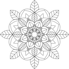 Easy Mandala coloring book simple and basic for beginners, seniors and children. Set of Mehndi flower pattern for Henna drawing and tattoo. Decoration in ethnic oriental, Indian style.