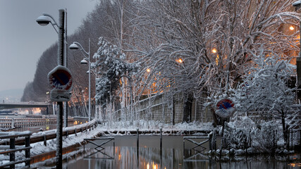 Crue sous la neige