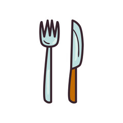 Poster - Cutlery line and fill style icon vector design