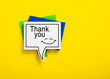 colorful speech bubble written with Thank You