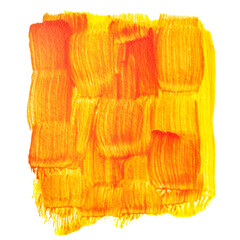 Poster - Yellow-orange square by brush strokes