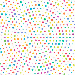 Aufkleber - Random colourful circles, dots halftone (half tone) element in spiral, circular and radial style.Dots in swirl, twirl, rotation pattern. Color speckles, freckles, stipple.Stippling vector illustration