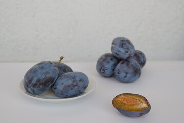 plums on a plate