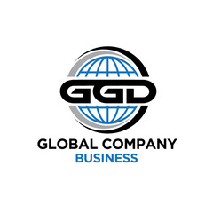 g g d global business logo design simple modern