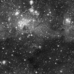 Wall Mural - Outer space seamless pattern. Black and white 