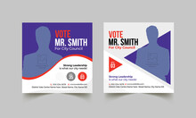 Political Election Social Media Post And Square Flyer, Poster Template