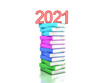 New Year 2021 Creative Design Concept  wtih notebook - 3D Rendered Image
