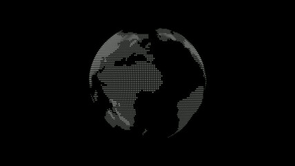 new white color 3d technology planet on black background, 3d earth
