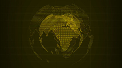 Wall Mural - Amazing yellow color world map 3d background image, 3d technology earth 