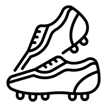 Man Football Boots Icon. Outline Man Football Boots Vector Icon For Web Design Isolated On White Background