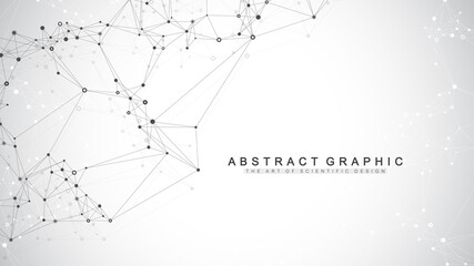 Aufkleber - Global network connection. Social network communication in the global business. World map point and line composition concept. Vector illustration.